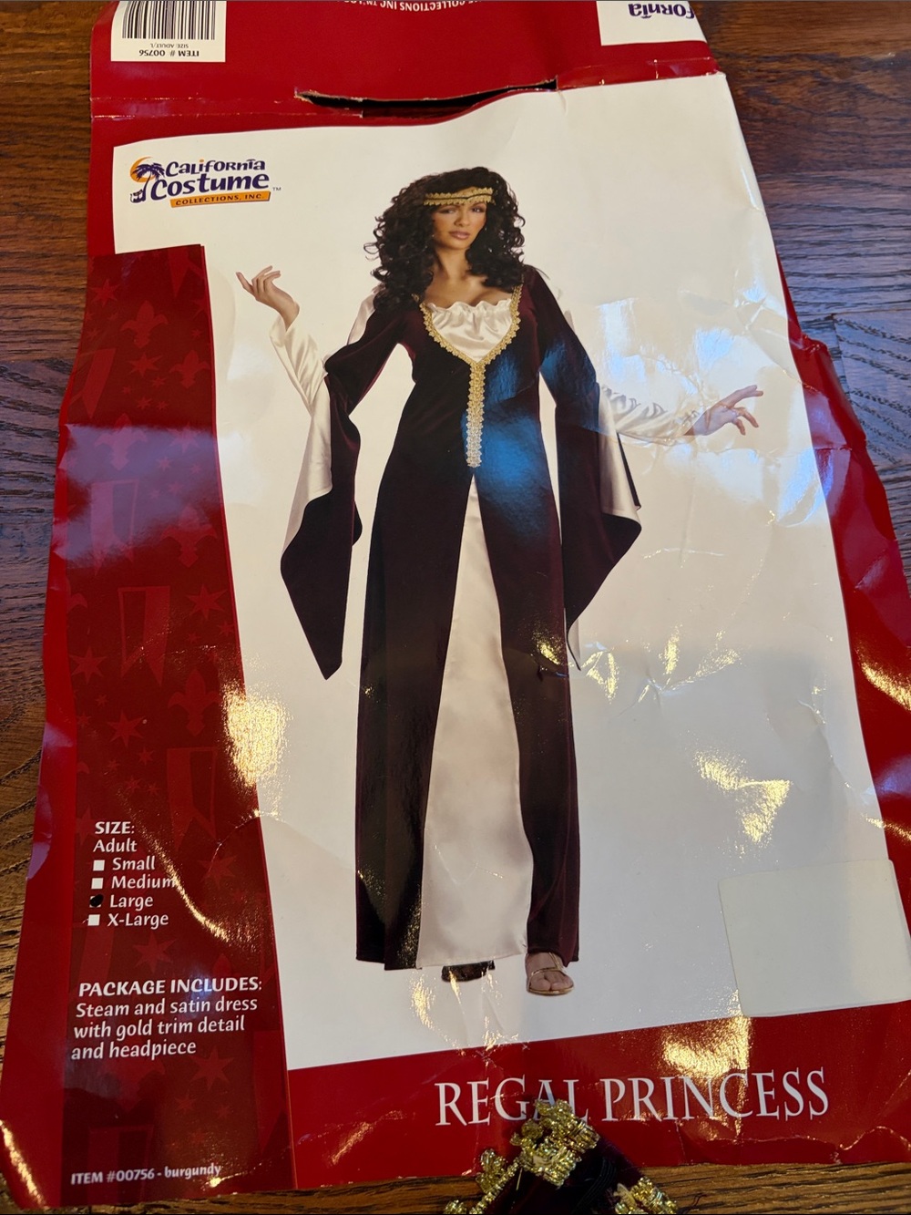 California Costumes Regal Princess womens Costume - Burgundy/White